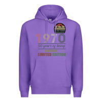 Purple Vintage 1970 Limited Edition 50 Years Of Being Awe Premium Hoodie - Bettercallsaul