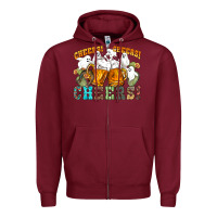 Burgundy western cheers with ghosts Zipper Hoodie - NancyCooperArtShop