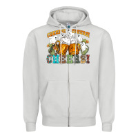 Dove Grey western cheers with ghosts Zipper Hoodie - NancyCooperArtShop