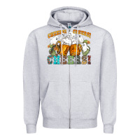 Heather Grey western cheers with ghosts Zipper Hoodie - NancyCooperArtShop