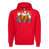 Red western cheers with ghosts Zipper Hoodie - NancyCooperArtShop