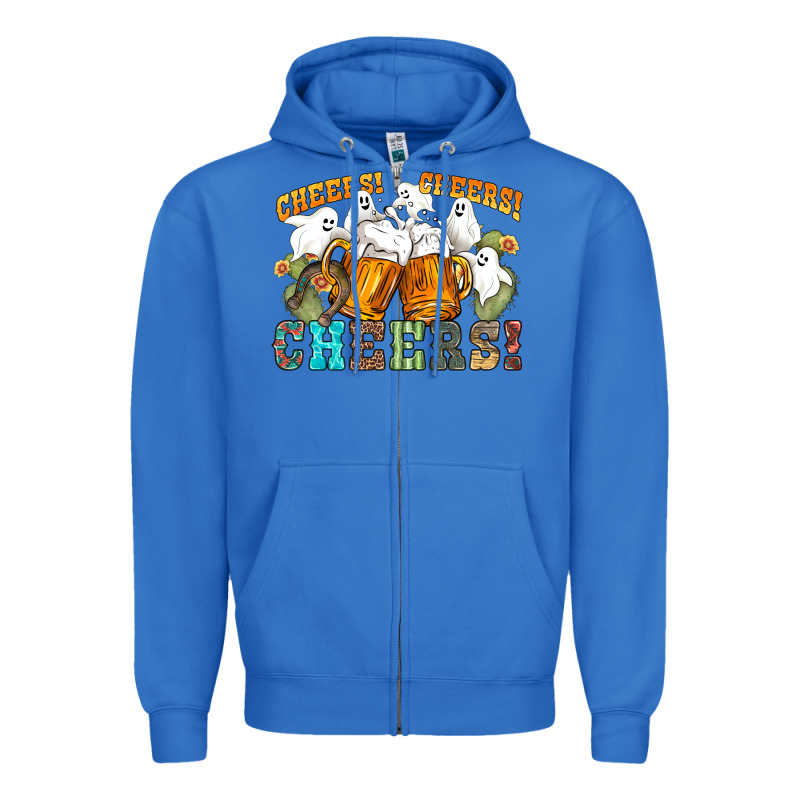 Western Cheers With Ghosts Zipper Hoodie by NancyCooperArtShop | Teevron