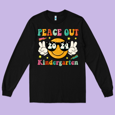 Peace Out 2024 Kindergarten Long Sleeve Tee Designed By Jahusdesignshop