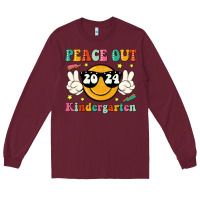 Burgundy peace out 2024 kindergarten Long Sleeve Tee - JahusDesignShop