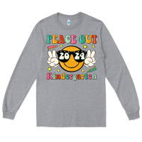 Heather Grey peace out 2024 kindergarten Long Sleeve Tee - JahusDesignShop