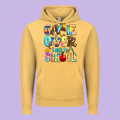 Game Over Back To School Vintage Hoodie Designed By Adodesignshop