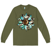 Army Green sunflower Long Sleeve Tee - BarkalooDesign