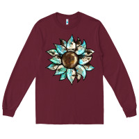Burgundy sunflower Long Sleeve Tee - BarkalooDesign