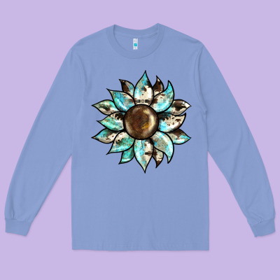 Sunflower Long Sleeve Tee Designed By Barkaloodesign