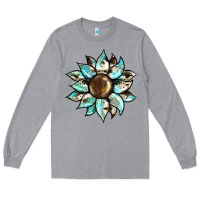 Heather Grey sunflower Long Sleeve Tee - BarkalooDesign
