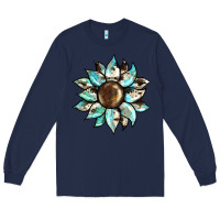 Navy sunflower Long Sleeve Tee - BarkalooDesign