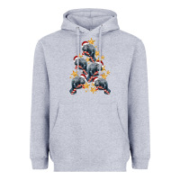 Heather Grey Christmas Tree With Manatee Heavyweight Hoodie - LillyAllenDesigns