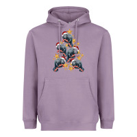 Lavender Christmas Tree With Manatee Heavyweight Hoodie - LillyAllenDesigns