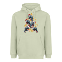 Matcha Christmas Tree With Manatee Heavyweight Hoodie - LillyAllenDesigns