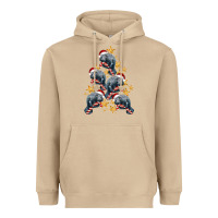 Mushroom Christmas Tree With Manatee Heavyweight Hoodie - LillyAllenDesigns