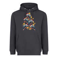 Smoke Christmas Tree With Manatee Heavyweight Hoodie - LillyAllenDesigns