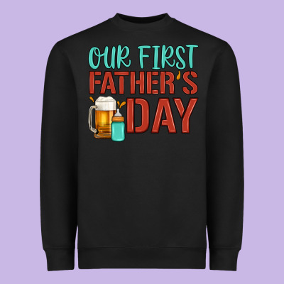 Our First Father's Day Heavyweight Sweatshirt Designed By Artiststas