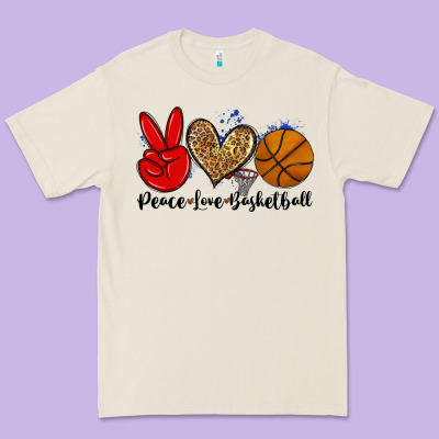 Peace Love Basketball Premium Tee Designed By Zillion Design Studio
