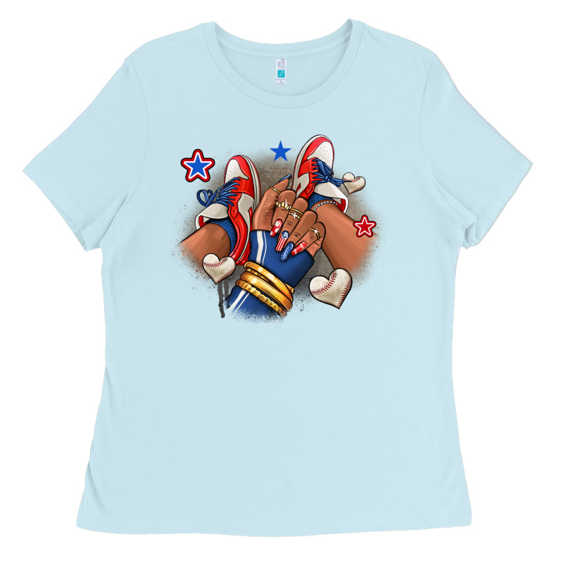 Baseball Afro Girl Sneakers Ladies Tee by RanaPortraitStore | Teevron