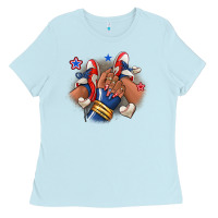 Baby Blue Baseball afro girl sneakers Ladies Tee - RanaPortraitStore