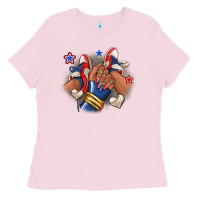 Bubblegum Pink Baseball afro girl sneakers Ladies Tee - RanaPortraitStore