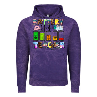 Cloud Purple battery life of a teacher Vintage Hoodie - AdoDesignShop