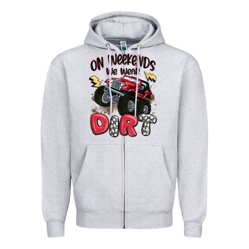 On Weekends We Wear Dirt Zipper Hoodie by MaliasSmallBusiness | Teevron
