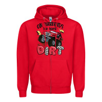 Red on weekends we wear dirt Zipper Hoodie - MaliasSmallBusiness