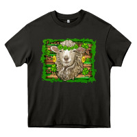 Asphalt st patricks day sheep shamrock gold  serape leopard glitter Heavy Core Tee - Artiststas
