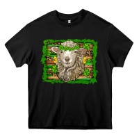 Black st patricks day sheep shamrock gold  serape leopard glitter Heavy Core Tee - Artiststas