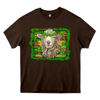 Chocolate Brown st patricks day sheep shamrock gold  serape leopard glitter Heavy Core Tee - Artiststas