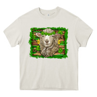 Cream st patricks day sheep shamrock gold  serape leopard glitter Heavy Core Tee - Artiststas