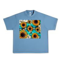 Pebble Blue gemstone sunflower Urban Heavy Tee - JahusDesignShop
