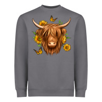 Storm sunflowers long haired cow Heavyweight Sweatshirt - Jasminsmagicworld