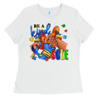 White Be a kind sole Autism afro girl sneakers Ladies Tee - RanaPortraitStore