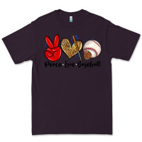 Plum peace love baseball Premium Tee - Zillion Design Studio