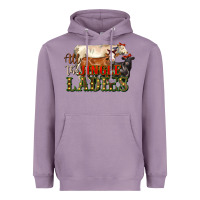 Lavender all the jingle ladies christmas cows Heavyweight Hoodie - LillyAllenDesigns