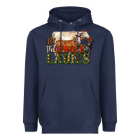 Navy all the jingle ladies christmas cows Heavyweight Hoodie - LillyAllenDesigns