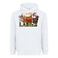 White all the jingle ladies christmas cows Heavyweight Hoodie - LillyAllenDesigns