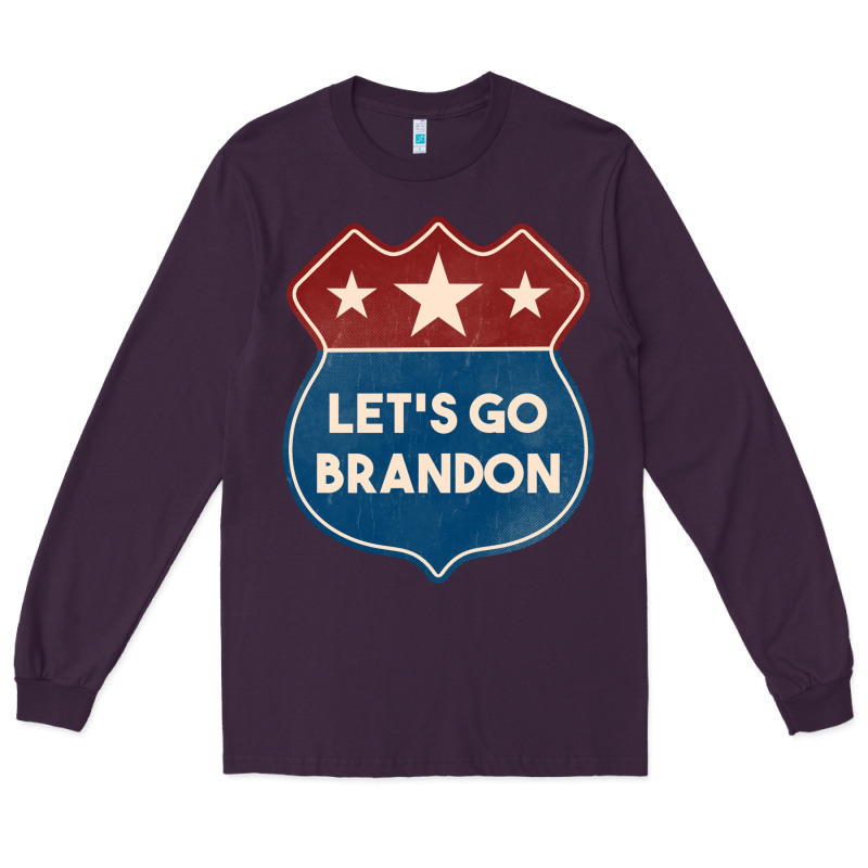 Let's Go Brandon Shield Patch Long Sleeve Tee by Jasminsmagicworld | Teevron
