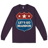 Plum Let's Go Brandon Shield Patch Long Sleeve Tee - Jasminsmagicworld