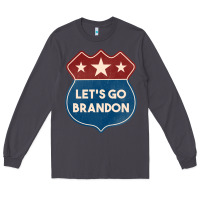 Smoke Let's Go Brandon Shield Patch Long Sleeve Tee - Jasminsmagicworld