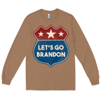 Toasted Coconut Let's Go Brandon Shield Patch Long Sleeve Tee - Jasminsmagicworld