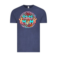 Vintage Denim race mom with leopard and peace hand Vintage Tee - AdoDesignShop