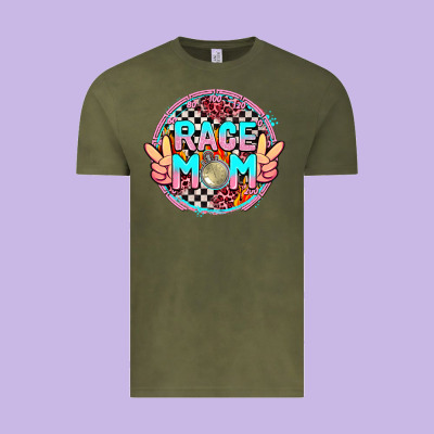 Race Mom With Leopard And Peace Hand Vintage Tee Designed By Adodesignshop