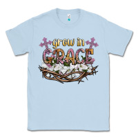 Dusty Blue grow in grace Classic Tee - NancyCooperArtShop