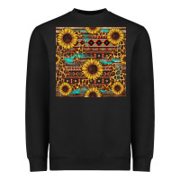 Black sunflower and leopard seamless pattern Heavyweight Sweatshirt - BundleAndBundleShop