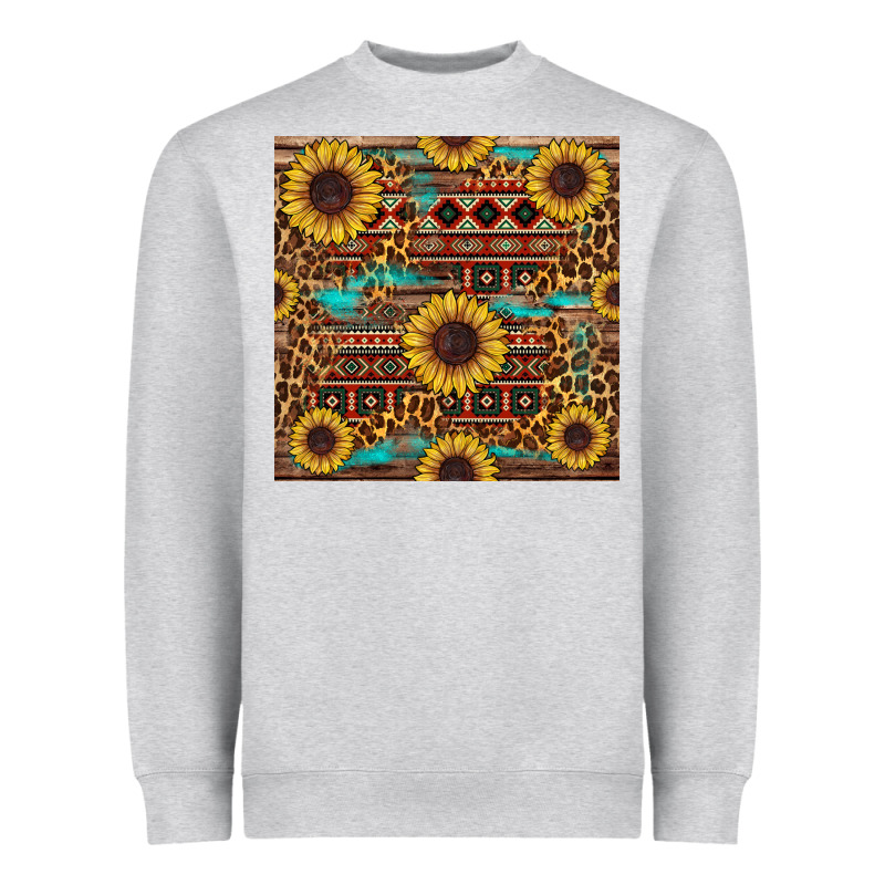 Sunflower And Leopard Seamless Pattern Heavyweight Sweatshirt by BundleAndBundleShop | Teevron
