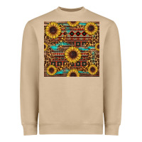 Mushroom sunflower and leopard seamless pattern Heavyweight Sweatshirt - BundleAndBundleShop