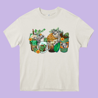 Koala Coffee Cups Heavy Core Tee Designed By Zillion Design Studio